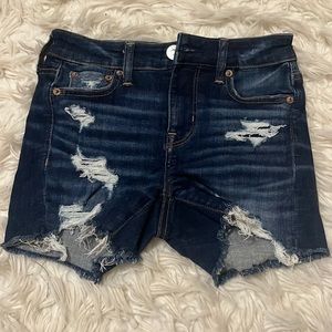 Dark washed jean shorts